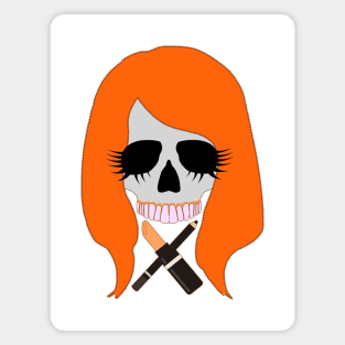 Cosmetologist Skull Magnet